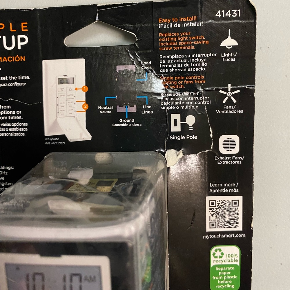 myTouchSmart White In-Wall Digital Timer - Picture 10 of 12
